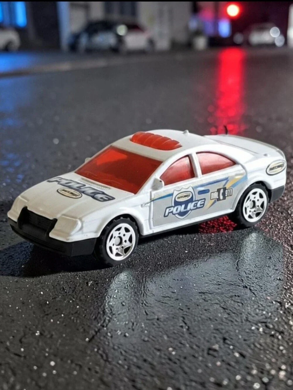 2004 Matchbox Burger King Promo #2 Police Car White W/Red Tint Die-Cast 1:64 Toy